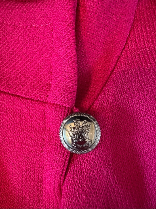 St. John Santana Knit Blazer and Shell Set Fuchsia Size 2 EUC - Picture 7 of 10
